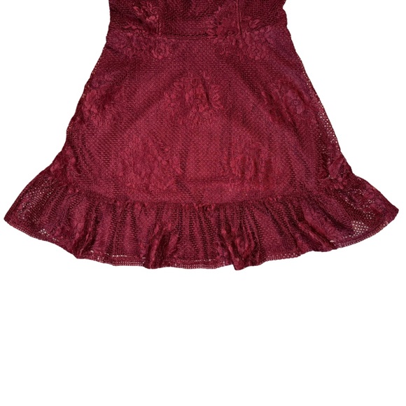 SPEECHLESS Nordstrom Maroon Lace Fit & Flare Mini Dress Juniors M - Picture 5 of 6